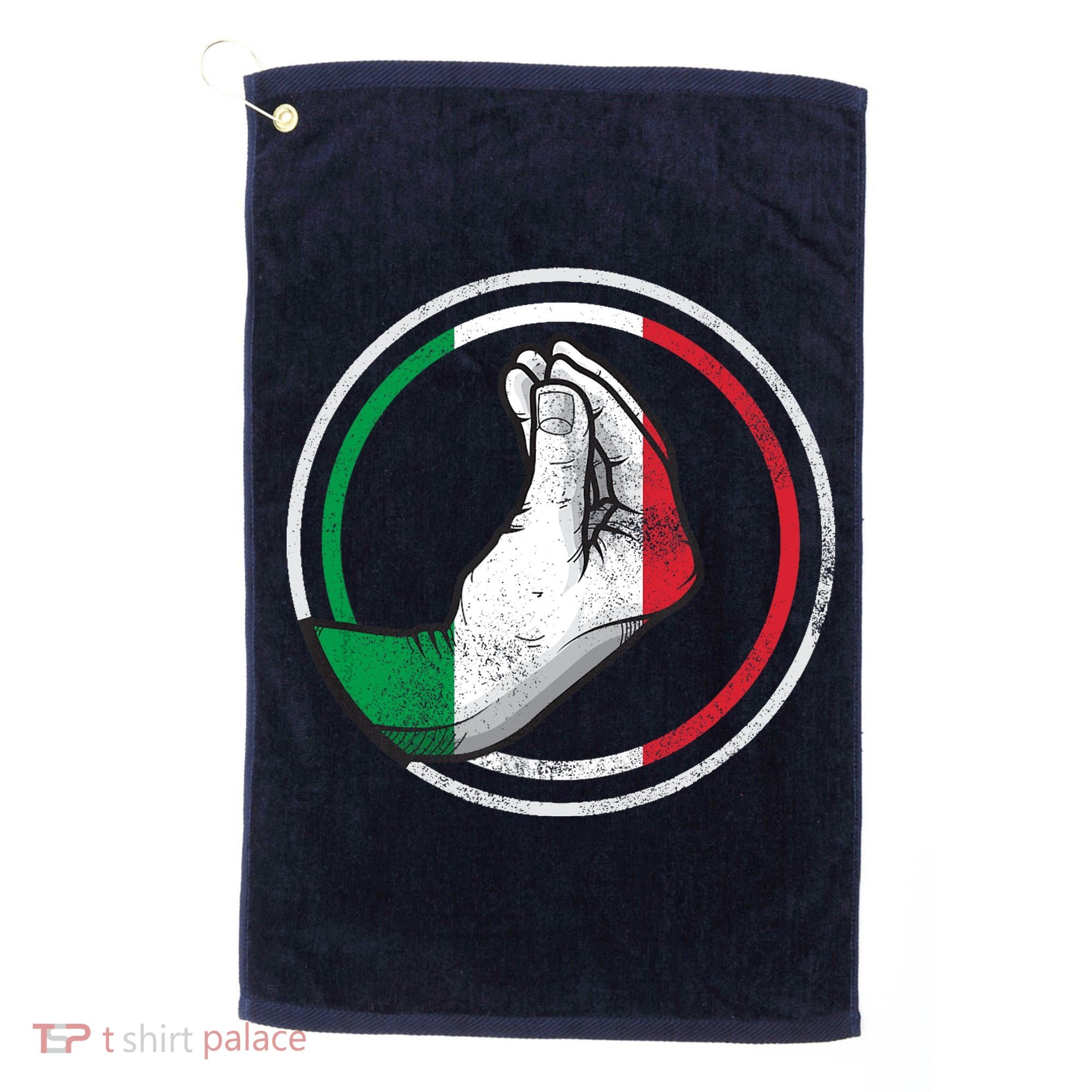 Funny Italy Hand Gesture Italian Flag Golf Towel