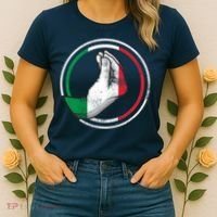 Funny Italy Hand Gesture Italian Flag Women's T-Shirt thumb 2