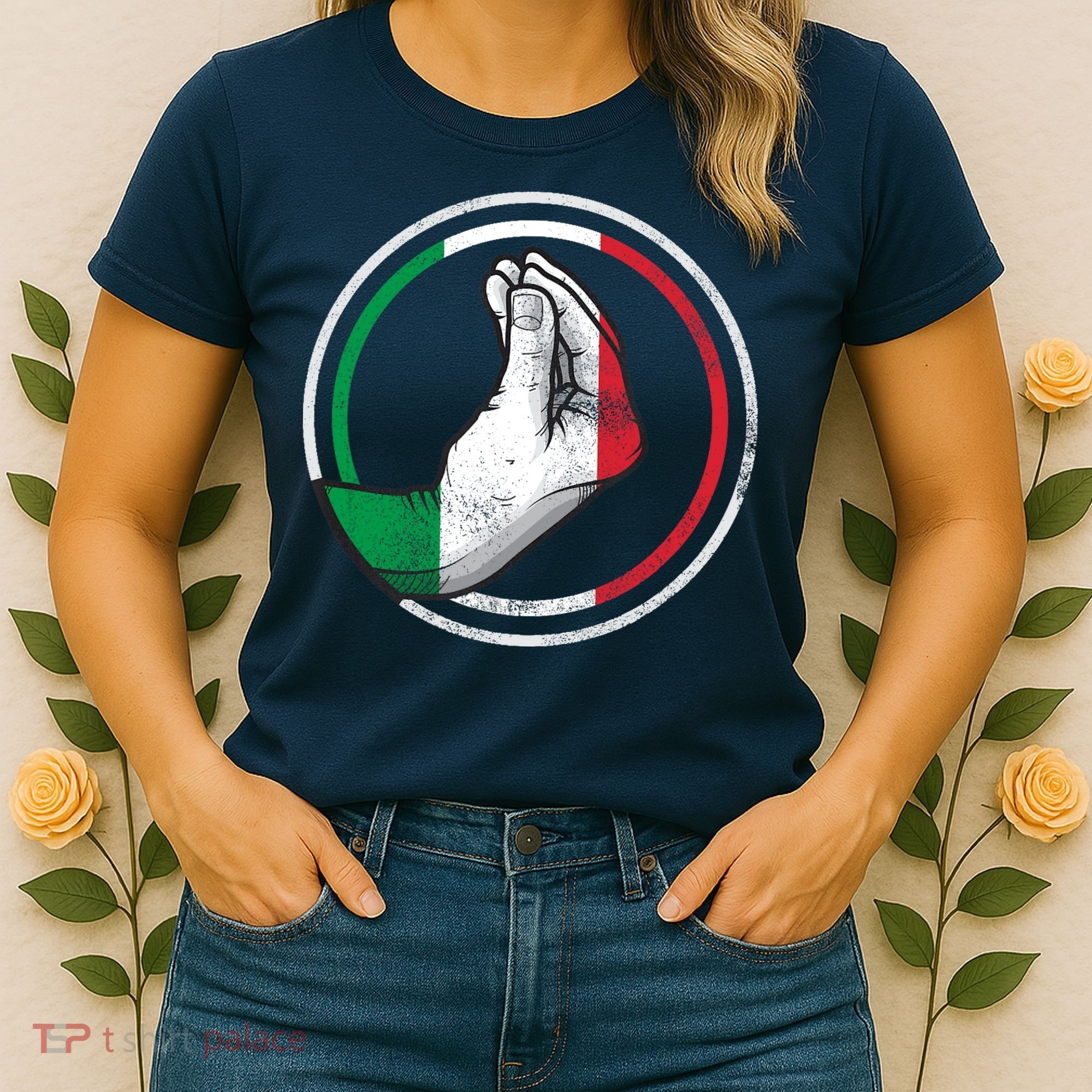 Funny Italy Hand Gesture Italian Flag Women's T-Shirt