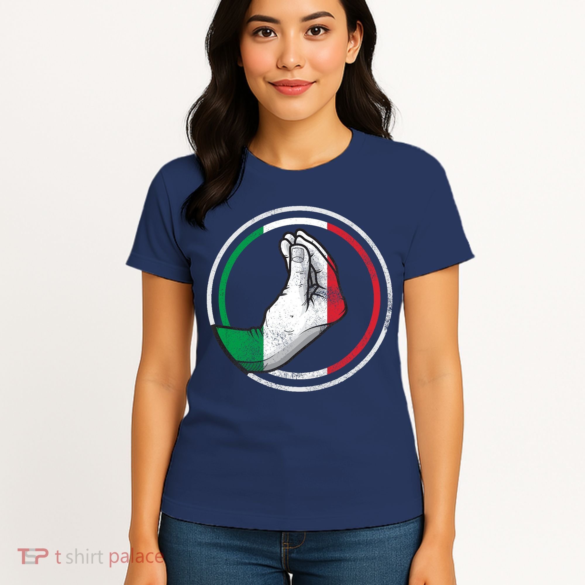 Funny Italy Hand Gesture Italian Flag Women's T-Shirt