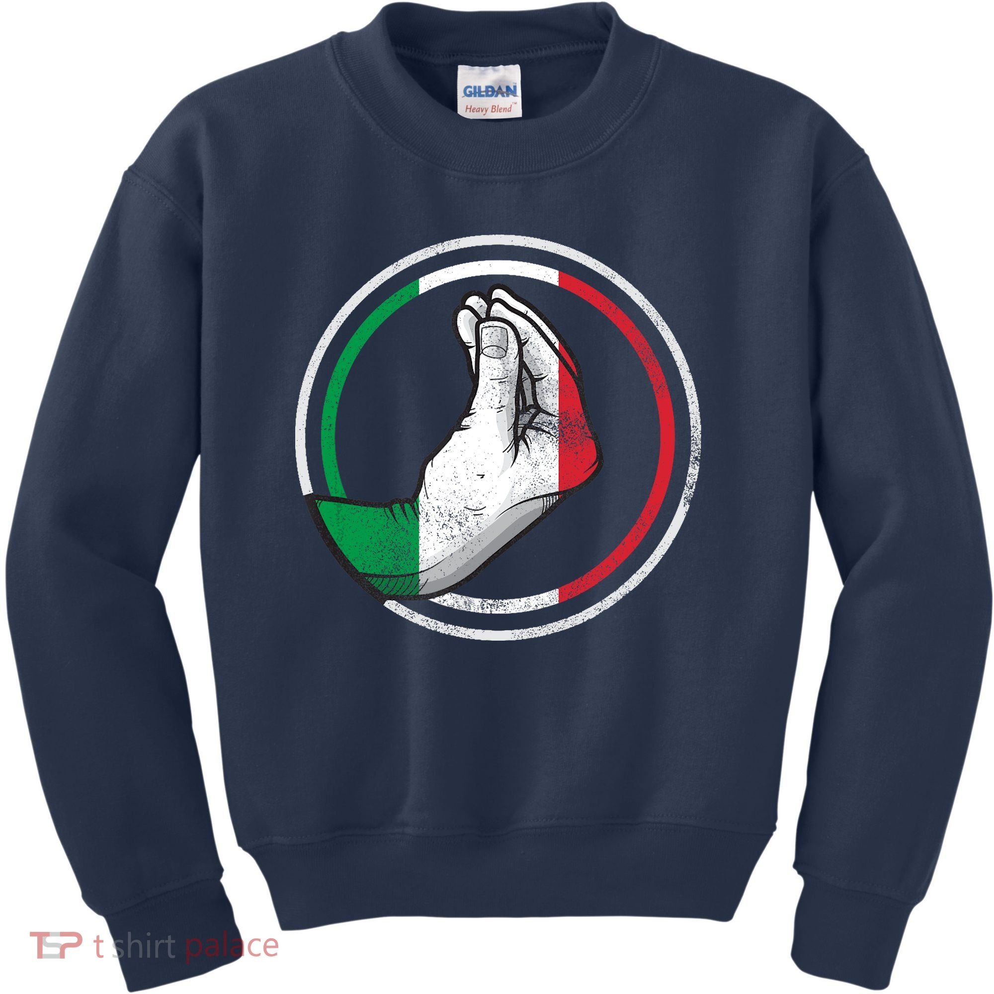 Funny Italy Hand Gesture Italian Flag Kids Sweatshirt