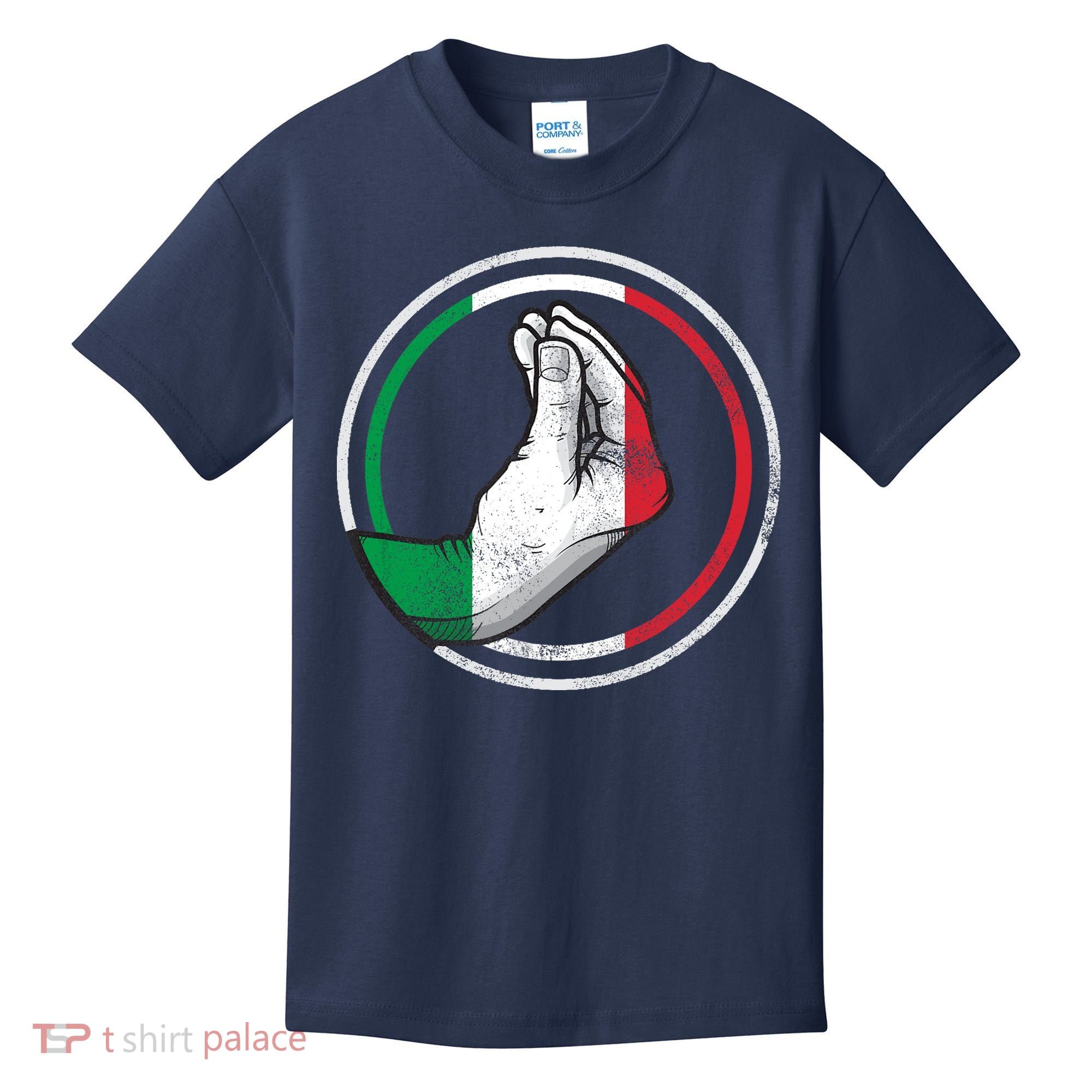 Funny Italy Hand Gesture Italian Flag Kids T-Shirt