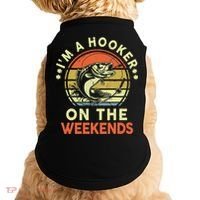 Fishing I'm Hooker On Weekend Fish Pole Doggie Tank thumb 0