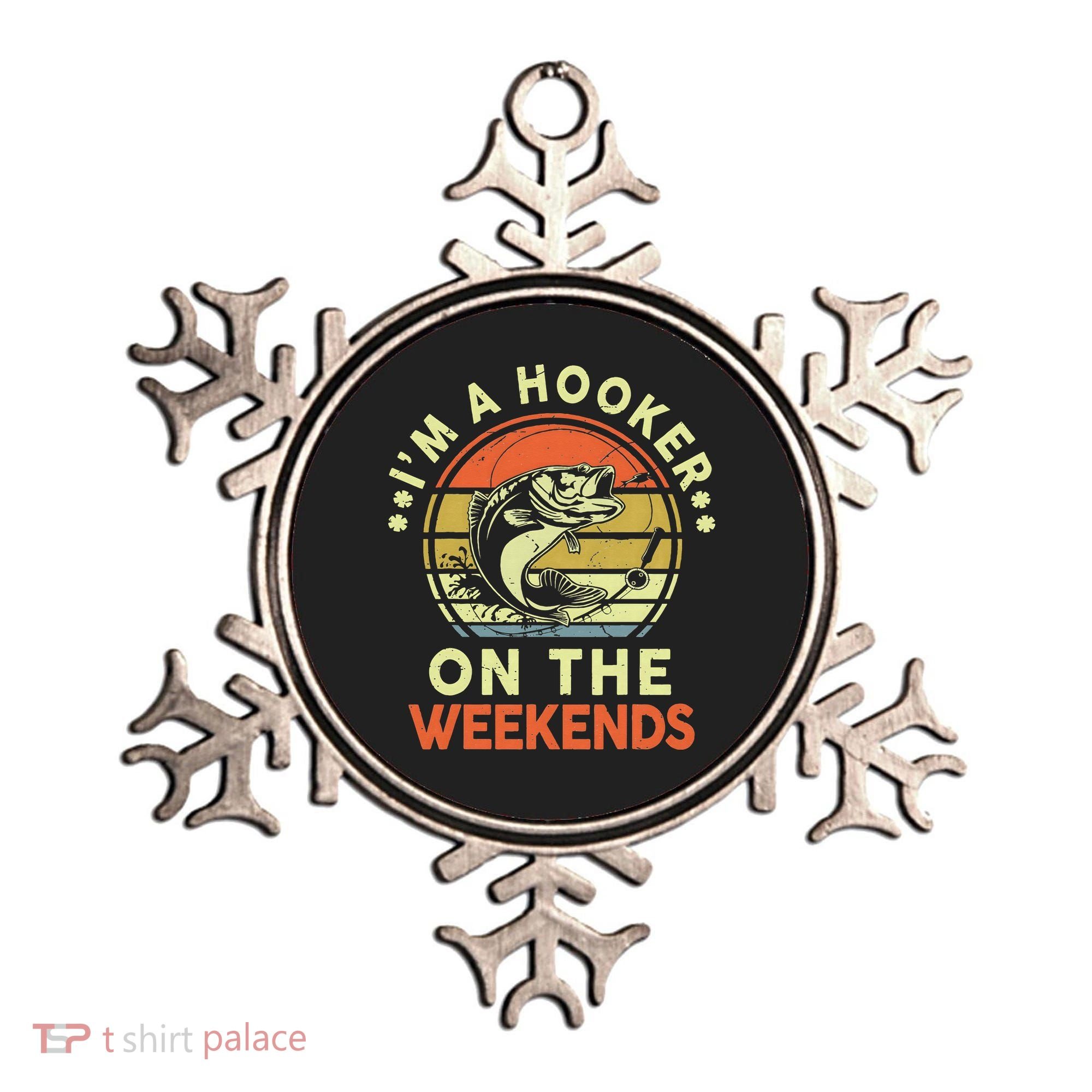 Fishing I'm Hooker On Weekend Fish Pole Ornament