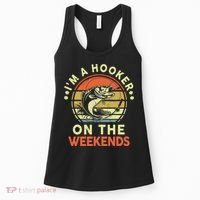 Fishing I'm Hooker On Weekend Fish Pole Women's Tank Top thumb 0
