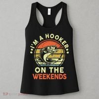 Fishing I'm Hooker On Weekend Fish Pole Women's Tank Top thumb 3