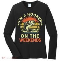 Fishing I'm Hooker On Weekend Fish Pole Women's Long Sleeve Shirt thumb 0