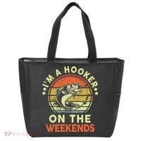 Fishing I'm Hooker On Weekend Fish Pole Tote Bag thumb 0