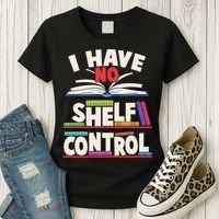 Funny I Have No Shelf Control Reading Fan Book Lover Women's T-Shirt thumb 3
