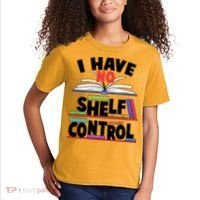 Funny I Have No Shelf Control Reading Fan Book Lover Kids T-Shirt thumb 2