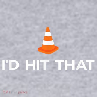 Funny I'd Hit That Traffic Cone Pun Women's Racerback Cropped Tank