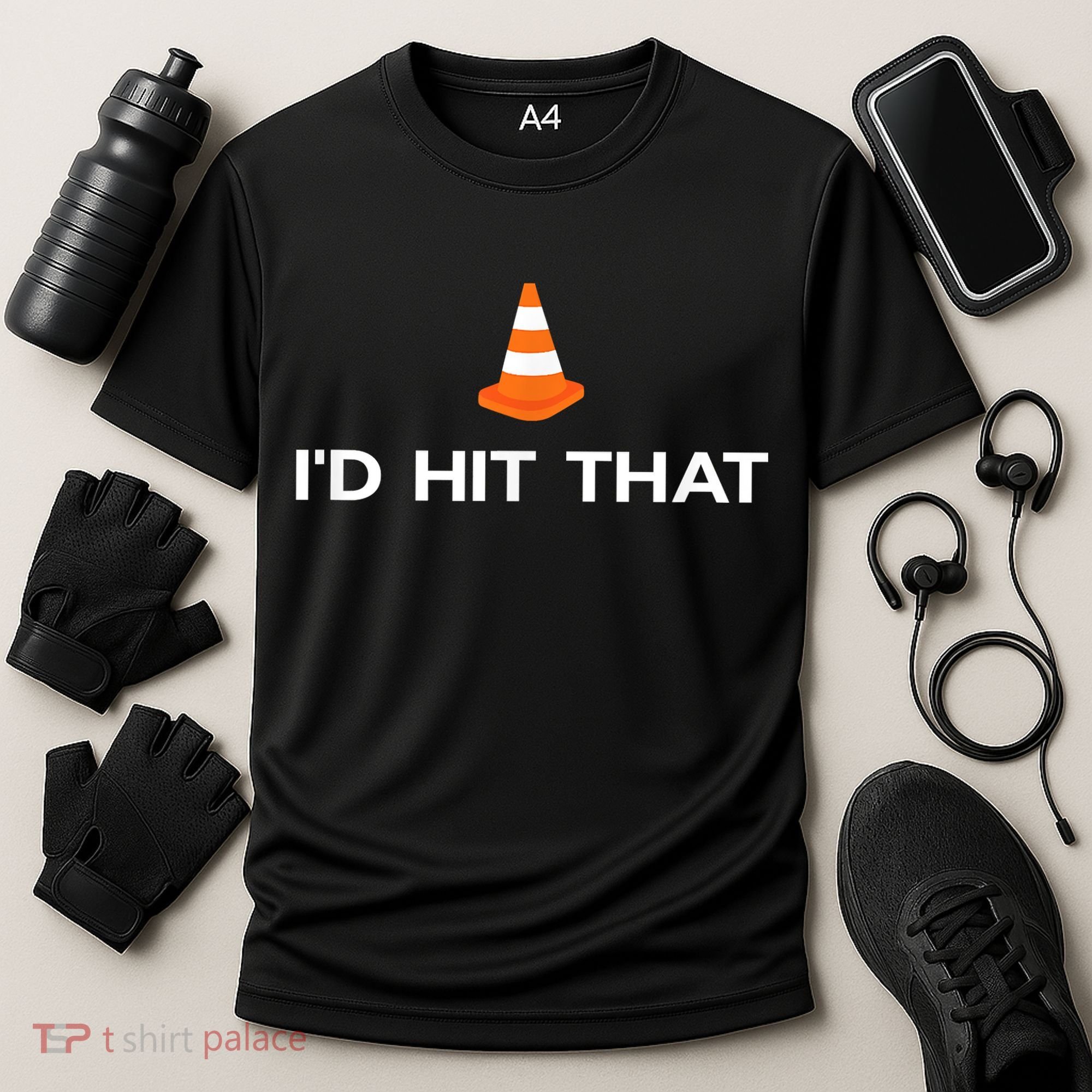 Funny I'd Hit That Traffic Cone Pun Cooling Performance Crew T-Shirt