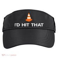 Funny I'd Hit That Traffic Cone Pun Adult Drive Performance Visor thumb 0