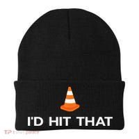 Funny I'd Hit That Traffic Cone Pun Beanie thumb 0