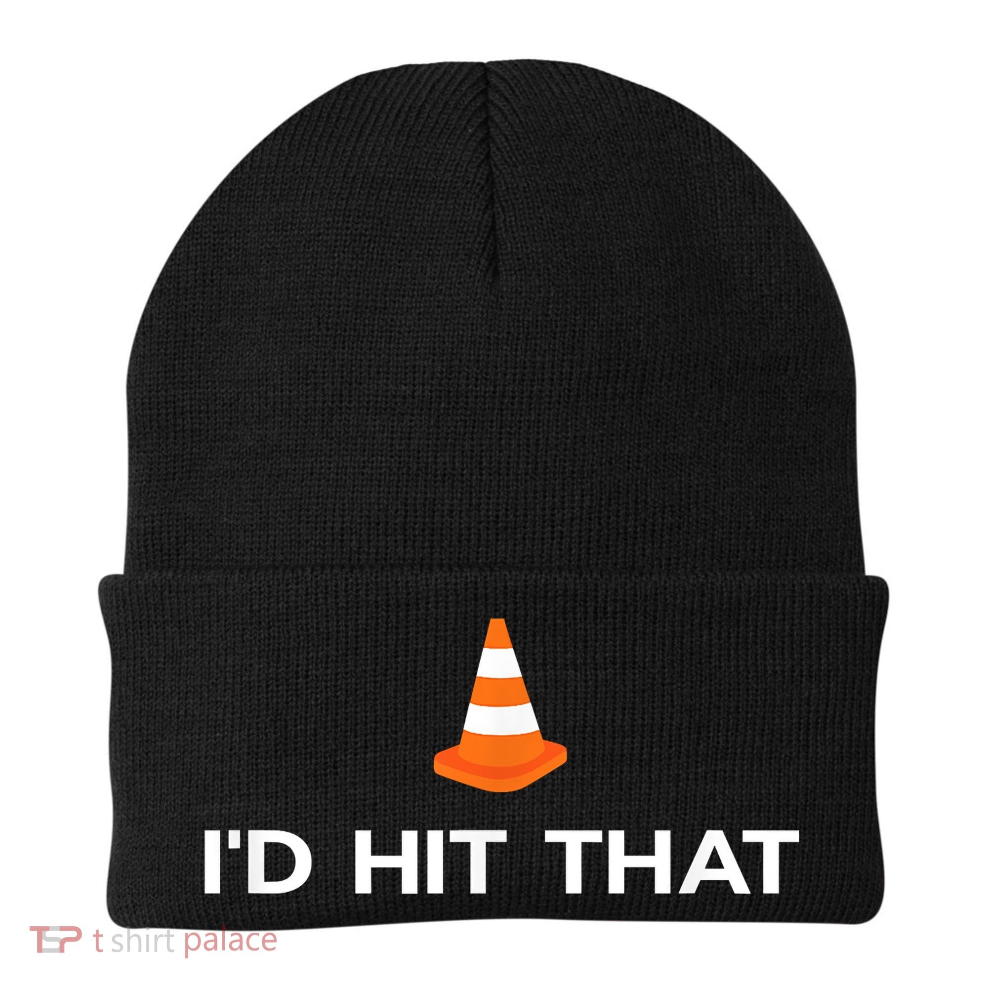 Funny I'd Hit That Traffic Cone Pun Beanie