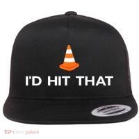Funny I'd Hit That Traffic Cone Pun Flat Bill Trucker Hat thumb 0
