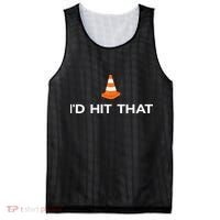Funny I'd Hit That Traffic Cone Pun Mesh Reversible Basketball Jersey Tank thumb 0