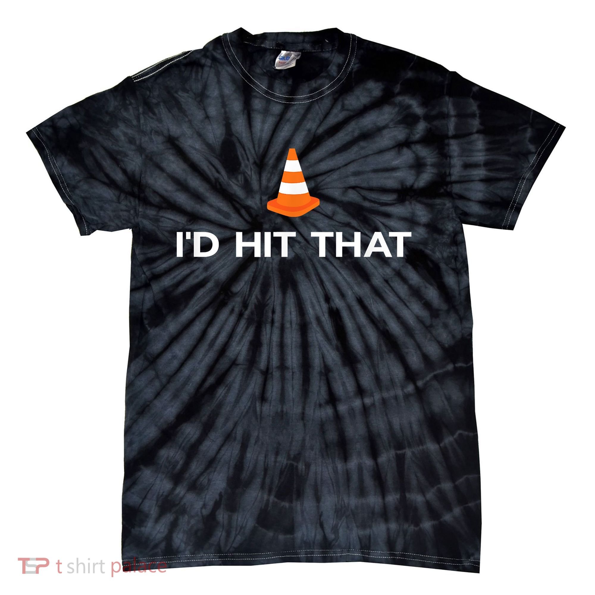 Funny I'd Hit That Traffic Cone Pun Tie-Dye T-Shirt