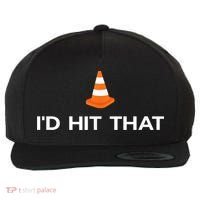 Funny I'd Hit That Traffic Cone Pun Wool Snapback Cap thumb 0