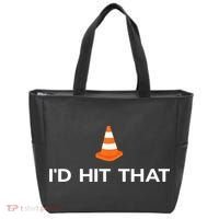 Funny I'd Hit That Traffic Cone Pun Tote Bag thumb 0