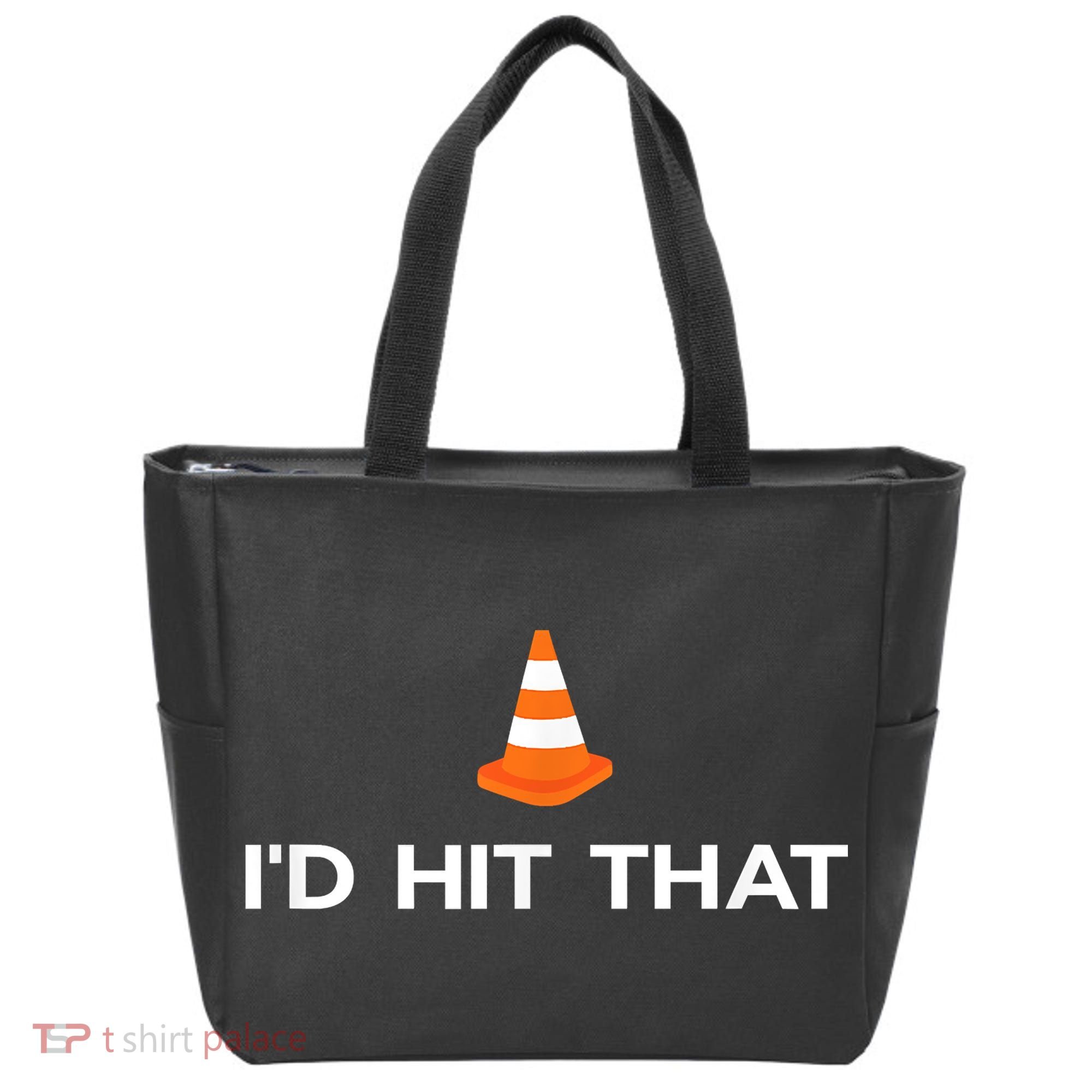 Funny I'd Hit That Traffic Cone Pun Tote Bag
