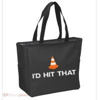 Funny I'd Hit That Traffic Cone Pun Tote Bag thumb 2