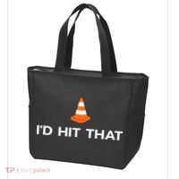 Funny I'd Hit That Traffic Cone Pun Tote Bag thumb 3
