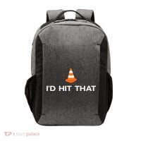 Funny I'd Hit That Traffic Cone Pun Vector Backpack thumb 0