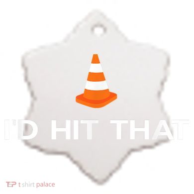 Funny I'd Hit That Traffic Cone Pun Ceramic Ornament