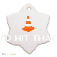 Funny I'd Hit That Traffic Cone Pun Ceramic Ornament thumb 2