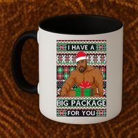 Funny I Have A Big Package For You Ugly Christmas Sweater Coffee Mug thumb 2