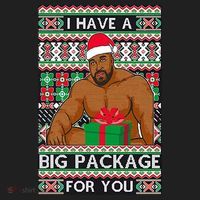 Funny I Have A Big Package For You Ugly Christmas Sweater Beanie thumb 2
