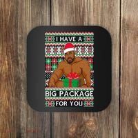 Funny I Have A Big Package For You Ugly Christmas Sweater Coaster thumb 0
