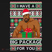 Funny I Have A Big Package For You Ugly Christmas Sweater Pajama Set thumb 2
