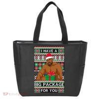 Funny I Have A Big Package For You Ugly Christmas Sweater Tote Bag thumb 0