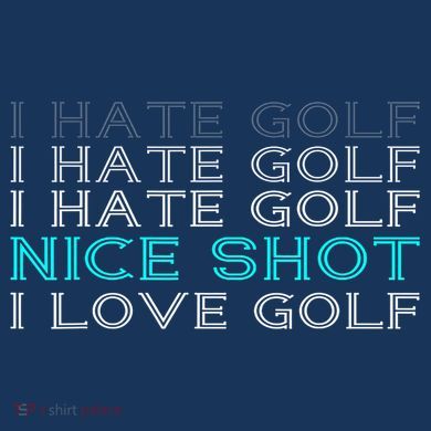 Funny I Hate Golf Nice Shot I Love Golf Gift Women's Tri-Blend 3/4-Sleeve Raglan Shirt