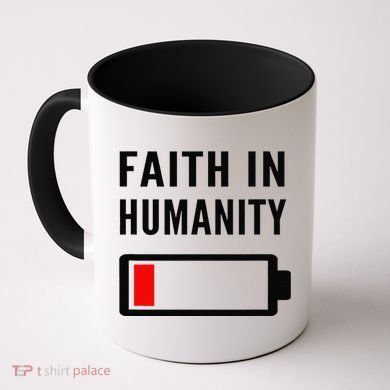 Faith In Humanity Low Battery Pessimistic News Meme Design Coffee Mug