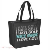 Funny I Hate Love Golf Nice Shot Tote Bag thumb 2