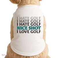 Funny I Hate Love Golf Nice Shot Doggie Tank thumb 0