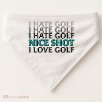 Funny I Hate Love Golf Nice Shot USA-Made Doggie Bandana thumb 0