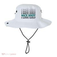 Funny I Hate Love Golf Nice Shot Bucket Hat thumb 0