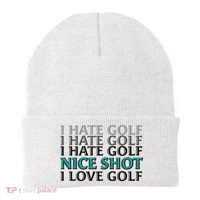 Funny I Hate Love Golf Nice Shot Beanie