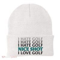 Funny I Hate Love Golf Nice Shot Beanie thumb 0
