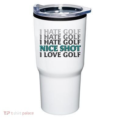 Funny I Hate Love Golf Nice Shot Tumbler