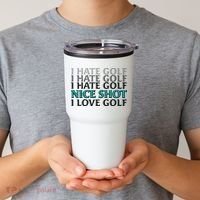 Funny I Hate Love Golf Nice Shot Tumbler thumb 2