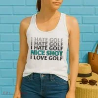 Funny I Hate Love Golf Nice Shot Women's Tank Top thumb 2