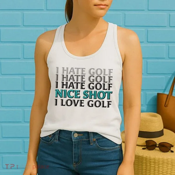 Funny I Hate Love Golf Nice Shot Women's Tank Top