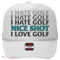 Funny I Hate Love Golf Nice Shot Hat thumb 0