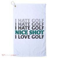 Funny I Hate Love Golf Nice Shot Golf Towel thumb 0