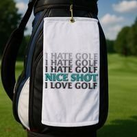 Funny I Hate Love Golf Nice Shot Golf Towel thumb 2